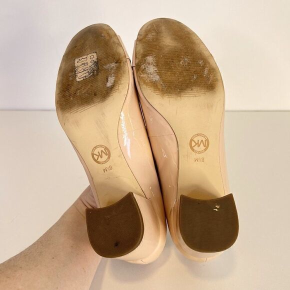 MICHAEL Michael Kors Pauline Pink Patent Leather Low Block Heel Pumps - Picture 6 of 8